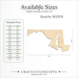 Size reference chart for MARYLAND STATE CRAFT VARIANT