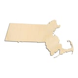 Laser-cut baltic birch silhouette of MASSACHUSETTS STATE SILHOUETTE
