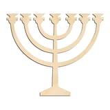 Laser-cut baltic birch silhouette of Menorah Rounded Cup