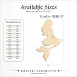 Size reference chart for SITTING MERMAID CHILD