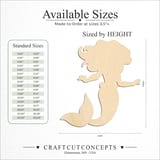 Size reference chart for CUTE MERMAID FRONT
