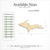 Size reference chart for MICHIGAN UPPER PENINSULA CRAFT