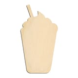 Laser-cut baltic birch silhouette of MILK SHAKE IN CUP