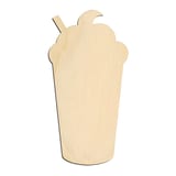 Laser-cut baltic birch silhouette of MILK SHAKE WITH STRAW
