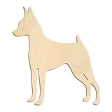 Laser-cut baltic birch silhouette of STANDING TALL MINIATURE PINSCHER