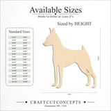 Size reference chart for STANDING TALL MINIATURE PINSCHER