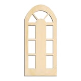 Laser-cut baltic birch silhouette of Arched Door with Windows