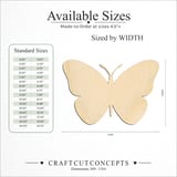 Size reference chart for MONARCH BUTTERFLY