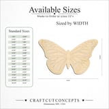 Size reference chart for ENGRAVED MONARCH BUTTERFLY
