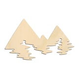 Laser-cut baltic birch silhouette of MOUNTAIN PEAKS RIVER BASE
