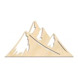 Laser-cut baltic birch silhouette of MOUNTAIN PEAKS SNOW CAP CLUSTER