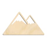 Laser-cut baltic birch silhouette of MOUNTAIN PEAKS TWIN SNOWCAP