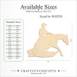 Size reference chart for MOUNTED HORSE AND RIDER