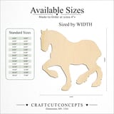 Size reference chart for MUSCULAR STANDING HORSE