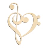 Laser-cut baltic birch silhouette of MUSIC HEART