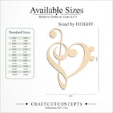 Size reference chart for MUSIC HEART