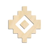 Laser-cut baltic birch silhouette of Aztec Step Diamond