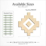 Size reference chart for Aztec Step Diamond