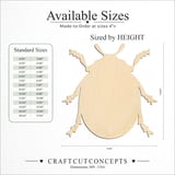 Size reference chart for NATURAL LADY BUG
