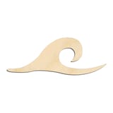 Laser-cut baltic birch silhouette of Ocean Wave Single Curl