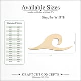 Size reference chart for Ocean Wave Single Curl