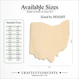 Size reference chart for OHIO STATE CRAFT VARIANT