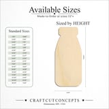 Size reference chart for OLD MILK BOTTLE VINTAGE NARROW