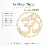 Size reference chart for OM SYMBOL