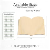 Size reference chart for OPEN BOOK
