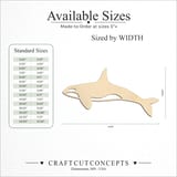 Size reference chart for ORCA WHALE
