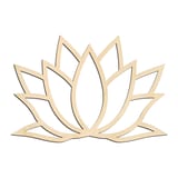 Laser-cut baltic birch silhouette of Outlined Lotus Flower