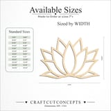 Size reference chart for Outlined Lotus Flower