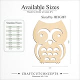 Size reference chart for CUTE OWL