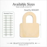 Size reference chart for Padlock