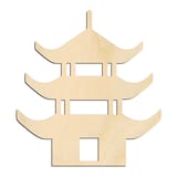 Laser-cut baltic birch silhouette of Pagoda