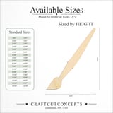 Size reference chart for PAINT BRUSH