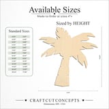 Size reference chart for PALM TREE BROAD CROWN