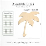Size reference chart for PALM TREE LEANING