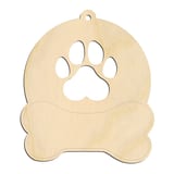 Laser-cut baltic birch silhouette of Paw Print Hanging Sign