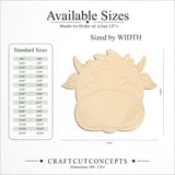 Size reference chart for PBL COW