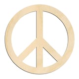 Laser-cut baltic birch silhouette of PEACE SYMBOL