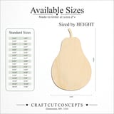 Size reference chart for PEAR FRUIT