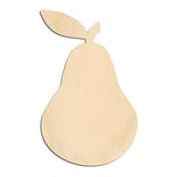 Laser-cut baltic birch silhouette of PEAR FRUIT WITH LEAF