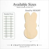 Size reference chart for PEEPS BUNNY