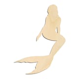 Laser-cut baltic birch silhouette of PERCHED MERMAID