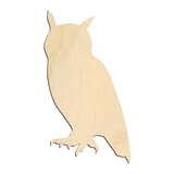 Laser-cut baltic birch silhouette of PERCHED OWL
