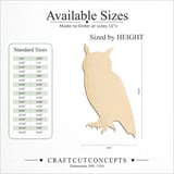 Size reference chart for PERCHED OWL