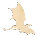 Laser-cut baltic birch silhouette of PERCHED WINGED DRAGON