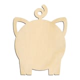 Laser-cut baltic birch silhouette of PIG FACE ORNAMENT