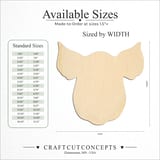 Size reference chart for PIG HEAD